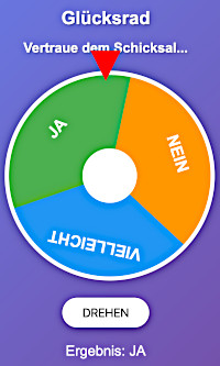 Entscheidungshilfe Glücksrad: ja, nein, vielleicht