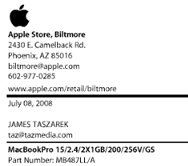 Jim's Apple Invoice