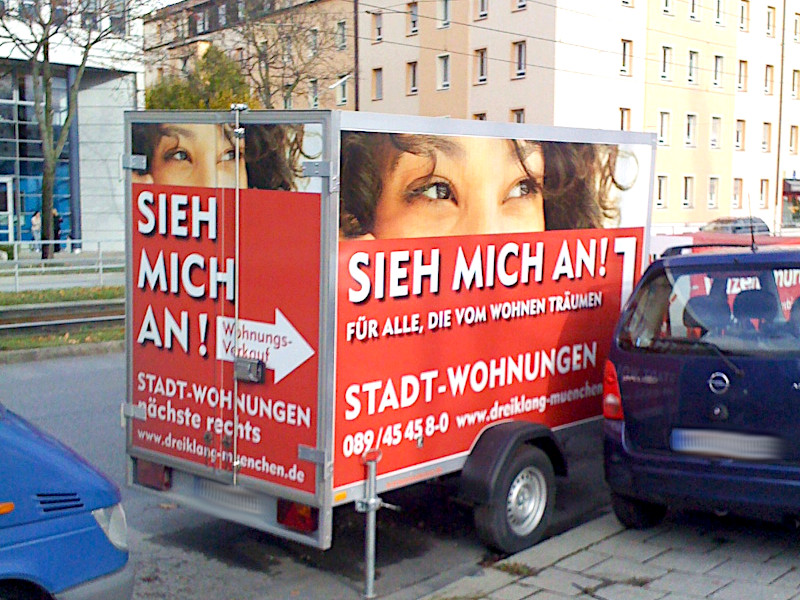 Werbeanhänger - sieh mich an!