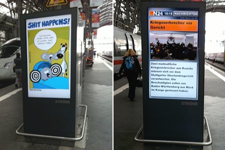 City-Light Werbung im Bahnhof Frankfurt